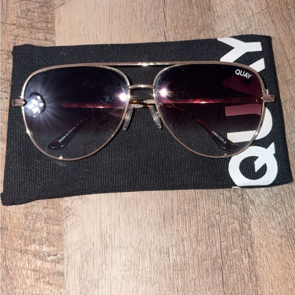 Quay Australia Gold Aviator Sunglasses